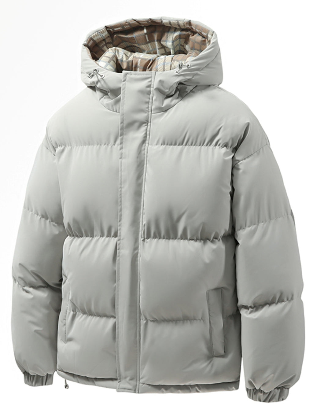 Spring And Autumn Men'S Jacket 2026 New Men'S Solid Color Cargo Coat Multi-Color Warm Thick Daily Outing All-Match Jacket - Light Grey