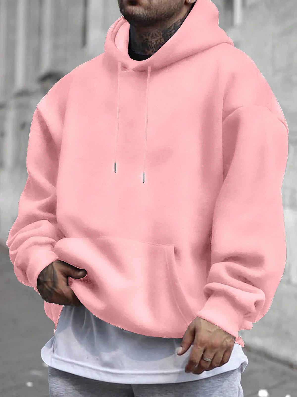 Men'S Casual Hooded Sweatshirt with Graphic - "It'S Not Over Until You Quit" Design, Thick Sportswear, Long Sleeve, Regular Fit, Ideal for Spring/Fall, Autumn Casual Wear|Casual Style Hoodie| Sweatshirt - Pink Color