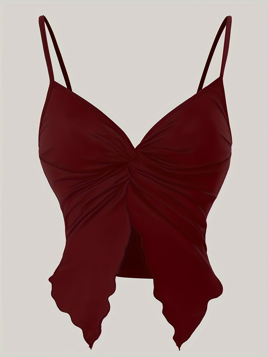 Sexy Fashion Spaghetti Strap Camisole for Women - Burgundy