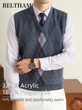 New Autumn Winter Men Sleeveless Knit Vest, Ideal Gift for Dad And Husband, V Neck Pullover Design, Warm Cold Resistant Soft Comfortable Sweater Waistcoat, Minimal Elegant Versatile Top for Daily Casual Business Sports Camping Wear - Medium Gray