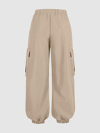 New Arrival - Women's Cargo Pants Sold Individually, Cute and Fun Heart Print Work Pants with Multiple Pockets, Cargo Pants Style, Long Pants for Fashionable Aged 18-25, Machine Washable, Durable Fabric - Suitable for Spring and Summer - Khaki