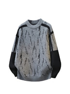2026 Autumn/Winter New Men's Fashion  Splicing Half High Collar Knitted Cardigan Casual Versatile Top - Grey