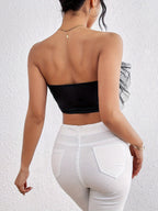 New Fashion Elegant Women's Strapless Top - Black