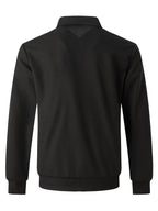 Men'S Casual Lapel Zip-Up Cardigan Coat, Stylish And Breathable Waffle Grid Print Jacket, Suitable for Outdoor Sports And Business Office, Versatile Top - Black