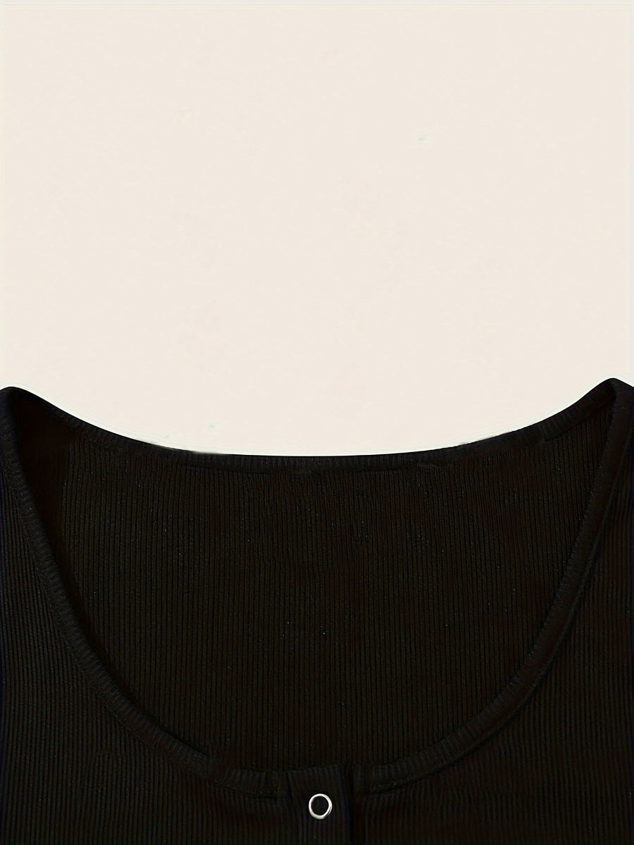 4pcs Button-Front Tight Bodysuit Set - Mixed colors