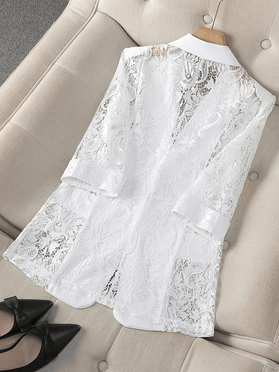 European and American Cross-Border Women's Blazer, Single Top, Fashionable, Elegant, and Versatile New Arrival - White