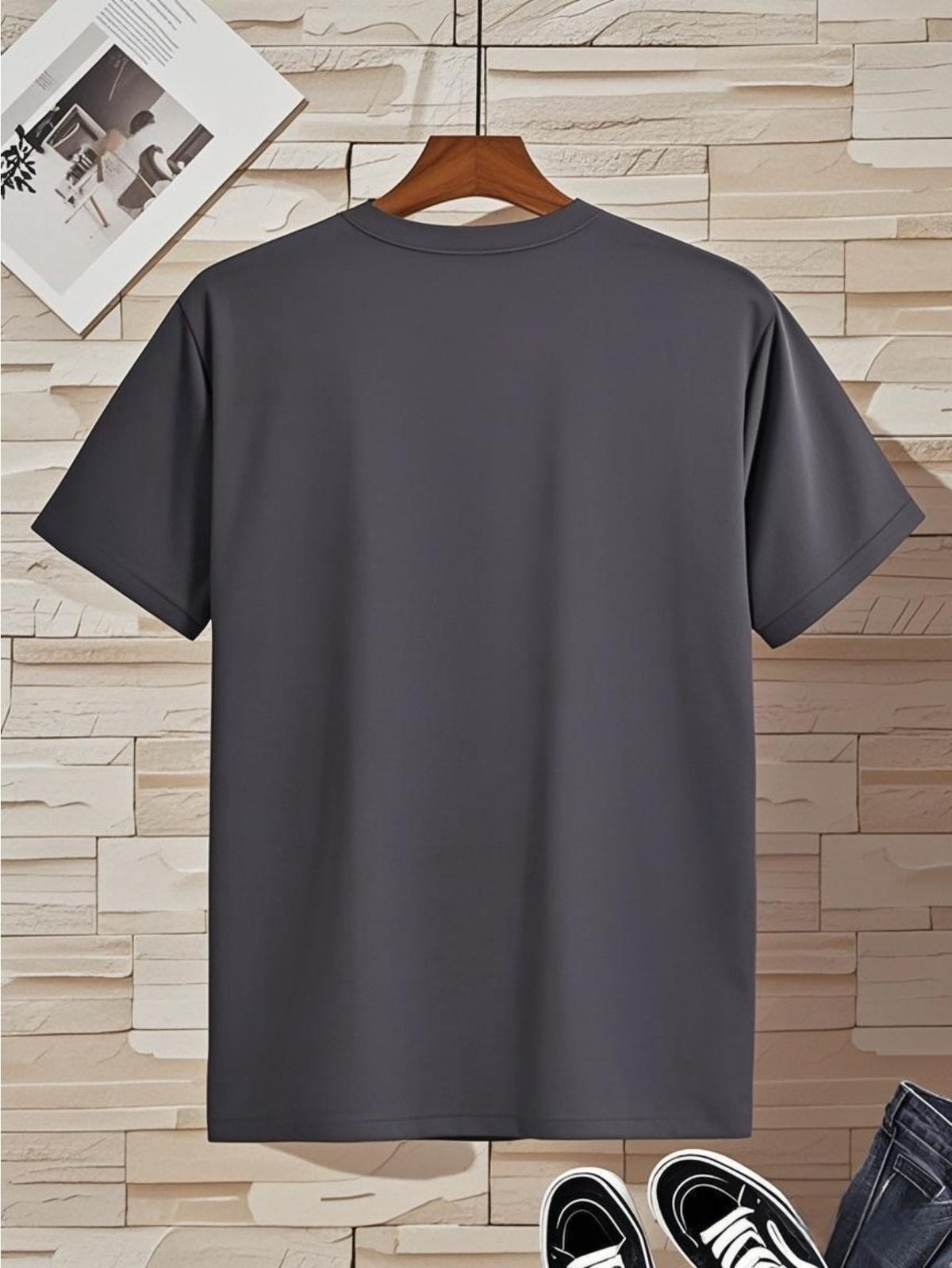 Men's V-Neck T-Shirt | Suitable for Daily Wear, Parties, and Vacations - Dark Gray