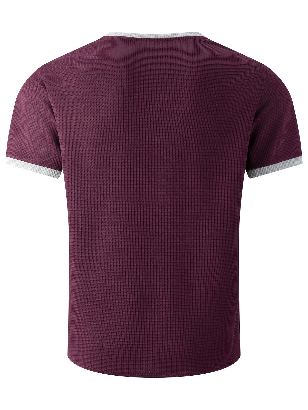 Business Elegant Solid Color V-Neck - Burgundy