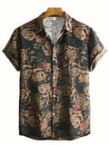 Men's Tropical Print Shirt - Multicolor
