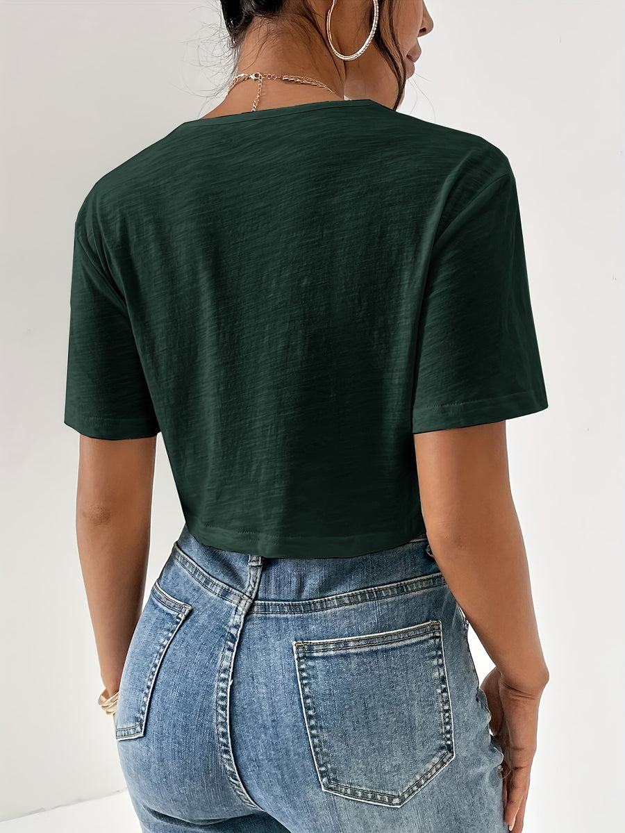 Women'S Fashion Short Sleeve T-Shirt - Green