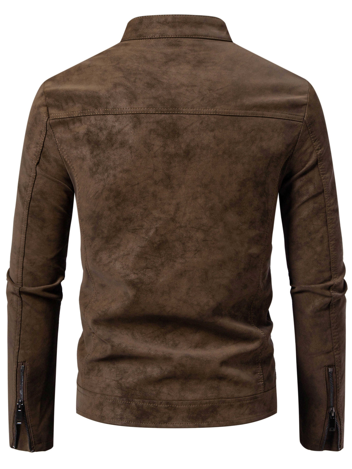 Men's Biker Jacket-Slim Fit Vintage Biker Jacket for Formal and Casual Wear - Coffee Color