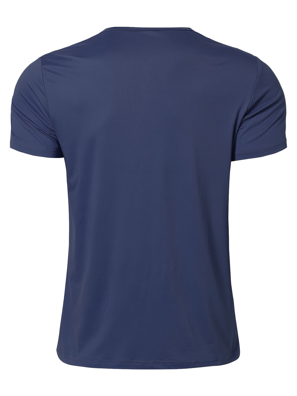 Men's Quick-Dry Moisture-Wicking Henley Shirt - Lightweight Breathable Stretch V-Neck Button-Front Collar T-Shirt Suitable for Gym, Outdoor, & Casual Wear, Solid Color Short Sleeve for Daily Activities & Summer Training (Machine Washable) - Navy Color