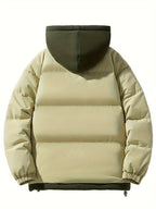 Winter Thickened Hooded Coat - Dark Khaki 2