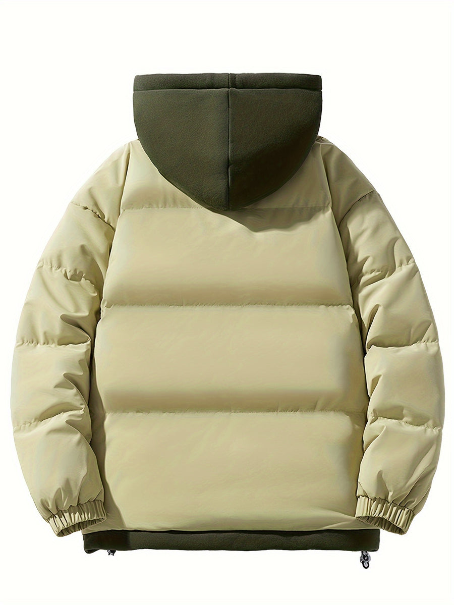 Winter Thickened Hooded Coat - Dark Khaki 2