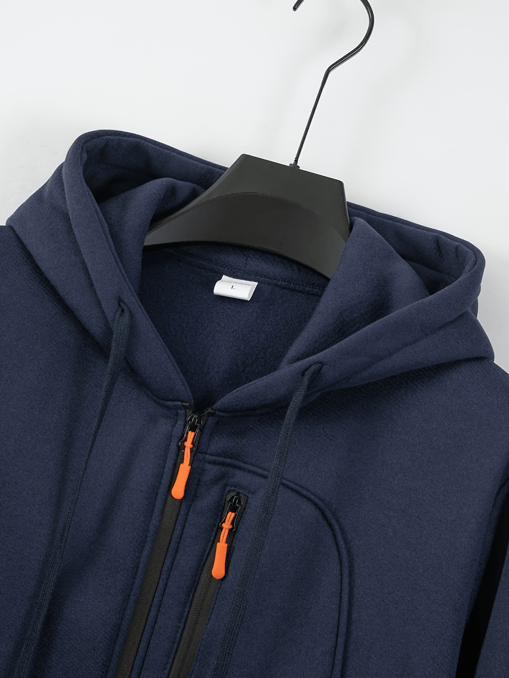 Men'S Hoodie Multi-Zipper Pocket Design with Letter Print Casual Streetwear Autumn Winter 3pcs Set - Dark Gray + Khaki + Navy Blue