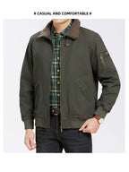 Men'S Lamb Workwear Jacket Spring Autumn Winter New Multi-Pocket Outdoor Casual Coat - fern green