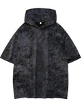 Men's Summer Short-Sleeve T-Shirt and Sports Hoodie - Black