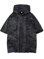 Men's Summer Short-Sleeve T-Shirt and Sports Hoodie - Black