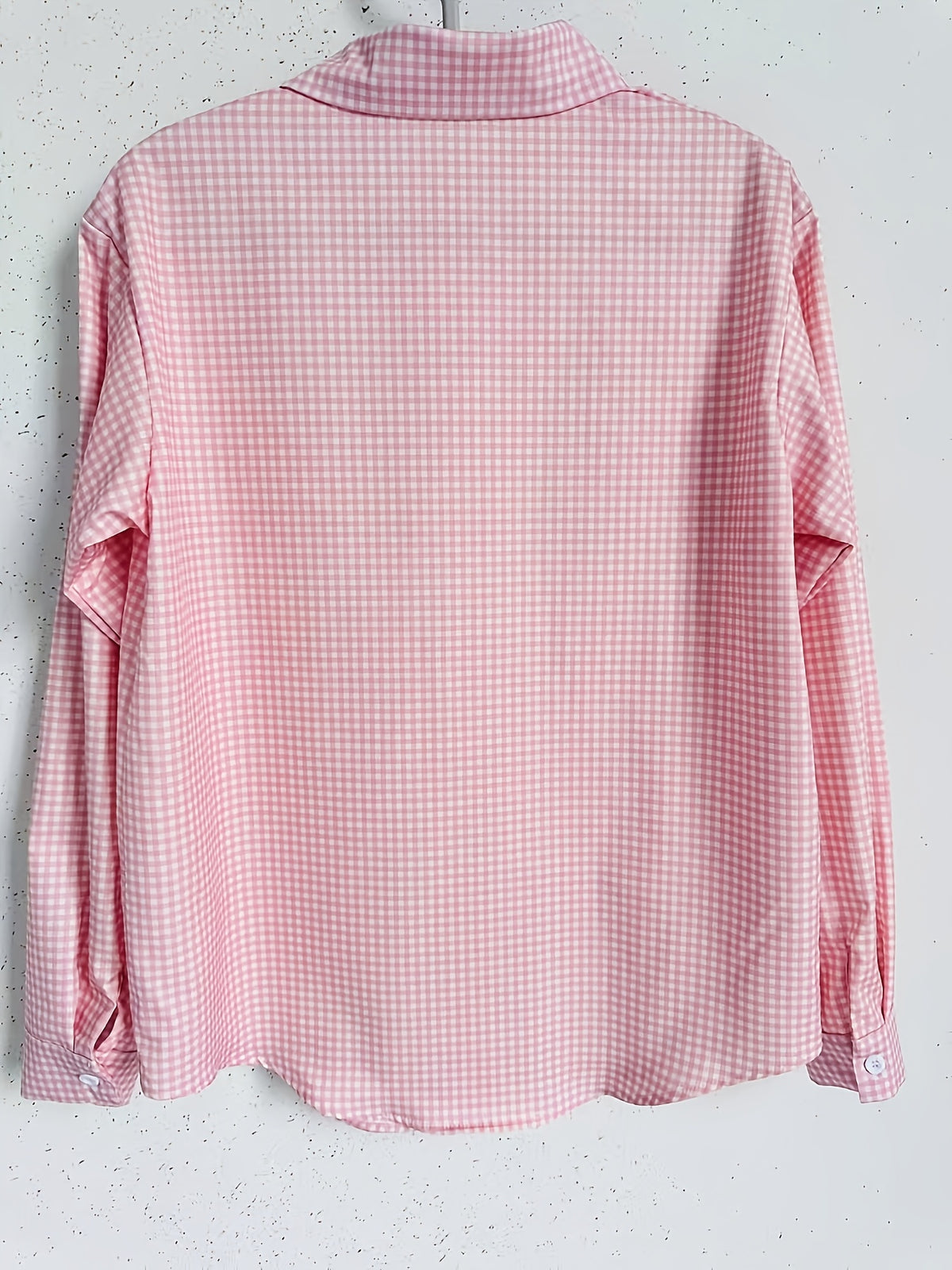 Elegant Special Edition Women'S Printed Shirt - Long Sleeve Button-Up, Classic Collar, Suitable for Office, Commute, Or Formal Events, Office Wear, Exquisite Casual - Pink