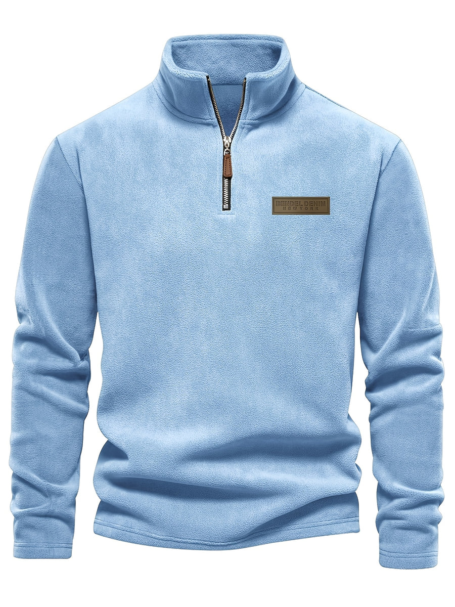 Autumn Winter Ultra-Soft Fleece Top, Excellent Warmth, Effortlessly Creating American Street Trendy Style, New Season - Sky Blue