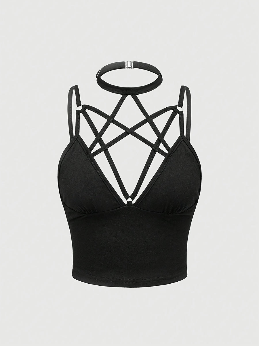 Fashion Strappy Cami - Black