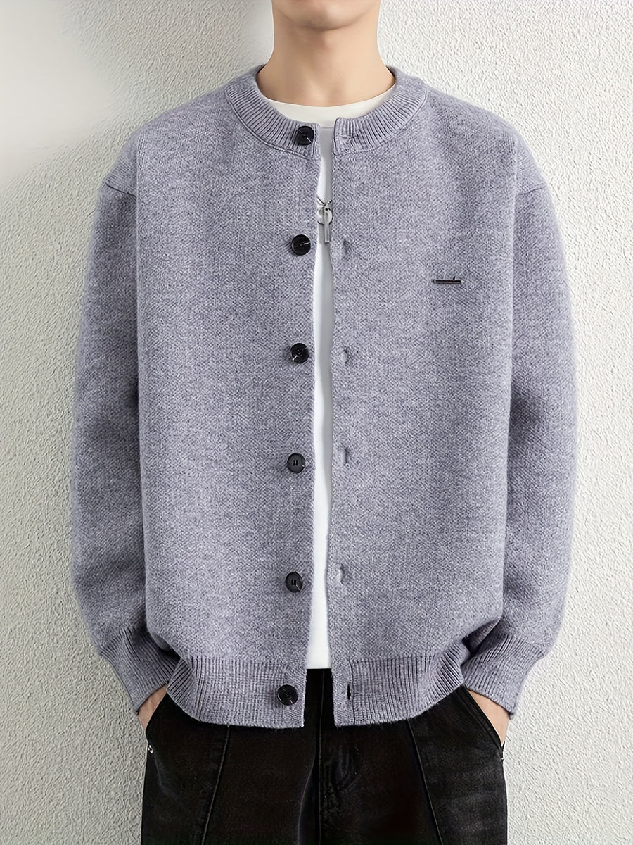 Men's Autumn Winter Trendy Versatile Warm Cardigan Sweater 25861 - Grey
