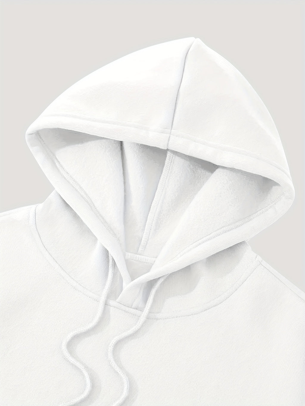 3pcs Urban Element Print Sweatshirt, Men's Casual Hooded Sweatshirt, Long-sleeve Pullover, Slight Stretch, Knitted Polyester Fabric, Regular Men's Hoodie - White