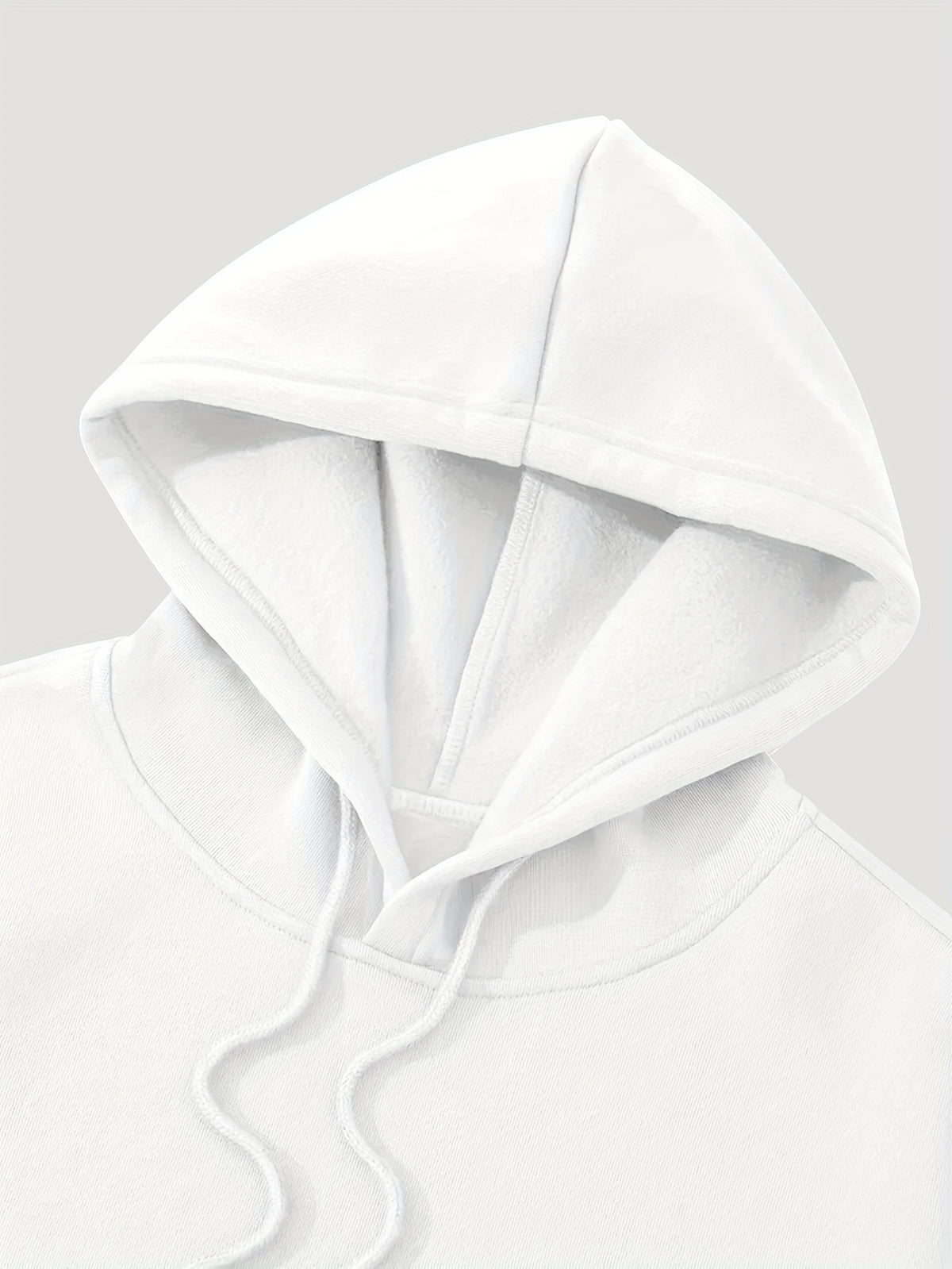3pcs Urban Element Print Sweatshirt, Men's Casual Hooded Sweatshirt, Long-sleeve Pullover, Slight Stretch, Knitted Polyester Fabric, Regular Men's Hoodie - White