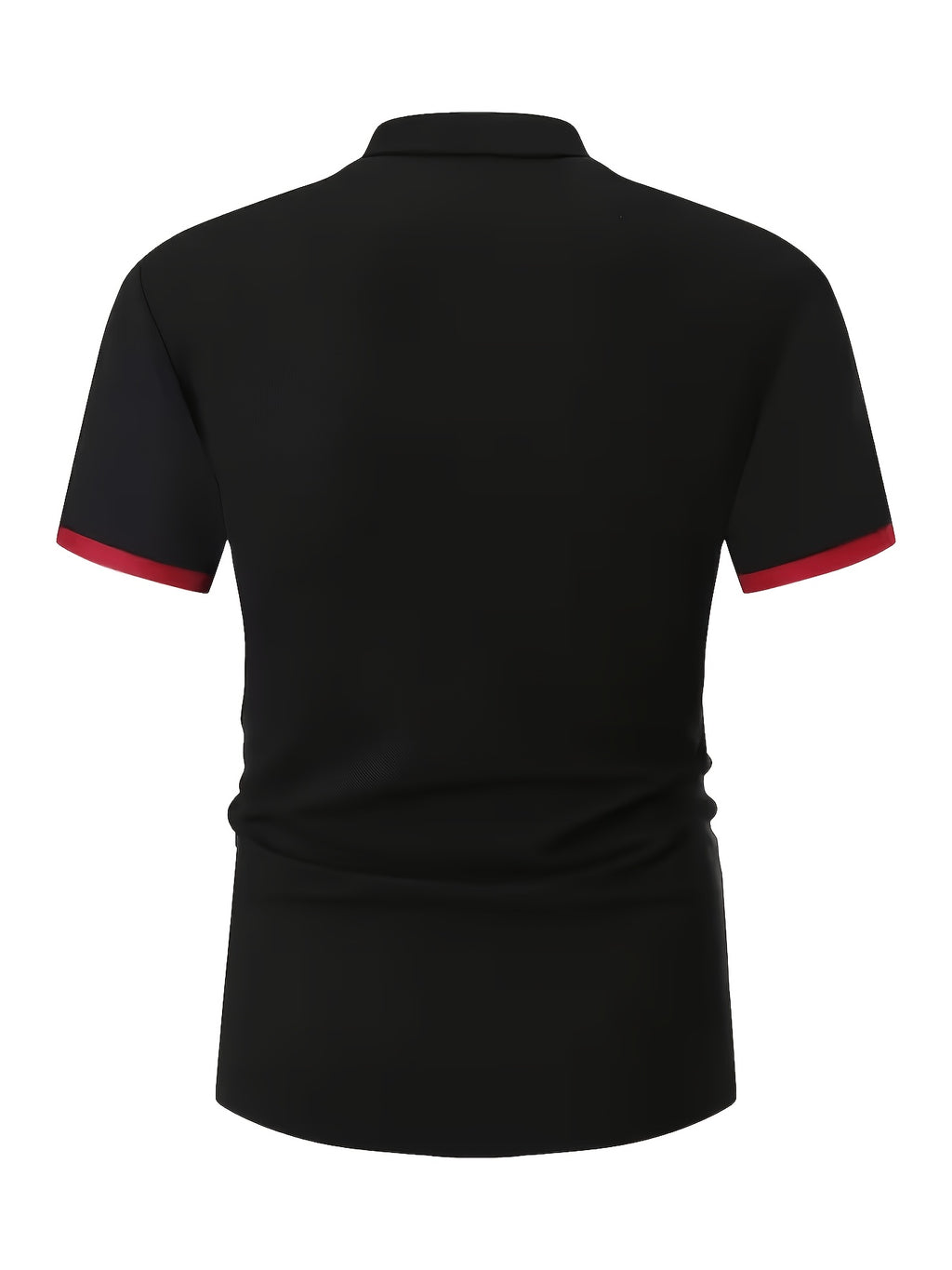 Men's Shirts, Men's Golf Shirts, Men's Short-sleeve T-shirts, the Top Choice for Summer Golf and Baseball - Black&Red