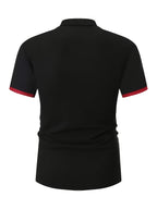 Men's Shirts, Men's Golf Shirts, Men's Short-sleeve T-shirts, the Top Choice for Summer Golf and Baseball - Black&Red