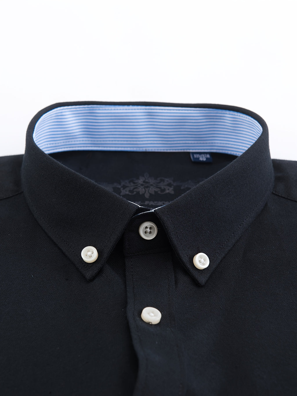 Men'S Long Sleeve 60 Oxford Dress Shirt, Casual - Black
