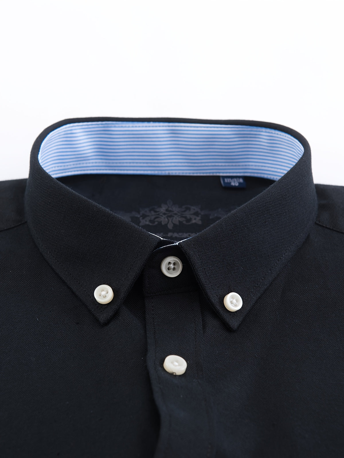 Men'S Long Sleeve 60 Oxford Dress Shirt, Casual - Black