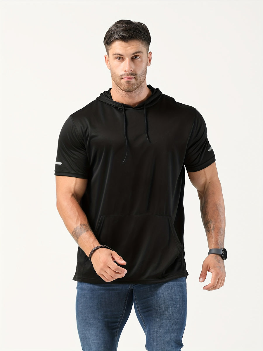 Men's Short-Sleeve Hoodie - Black