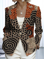 This Stylish and Elegant Women's Blazer Is Designed Specifically for the Spring and Autumn Seasons. As a Versatile Lapel Jacket, It Is Suitable for a Wide Range of Occasions Offering a Look That Is Both Creative and Highly Fashionable. - Black Bottom Apricot