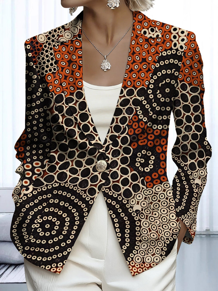 This Stylish and Elegant Women's Blazer Is Designed Specifically for the Spring and Autumn Seasons. As a Versatile Lapel Jacket, It Is Suitable for a Wide Range of Occasions Offering a Look That Is Both Creative and Highly Fashionable. - Black Bottom Apricot