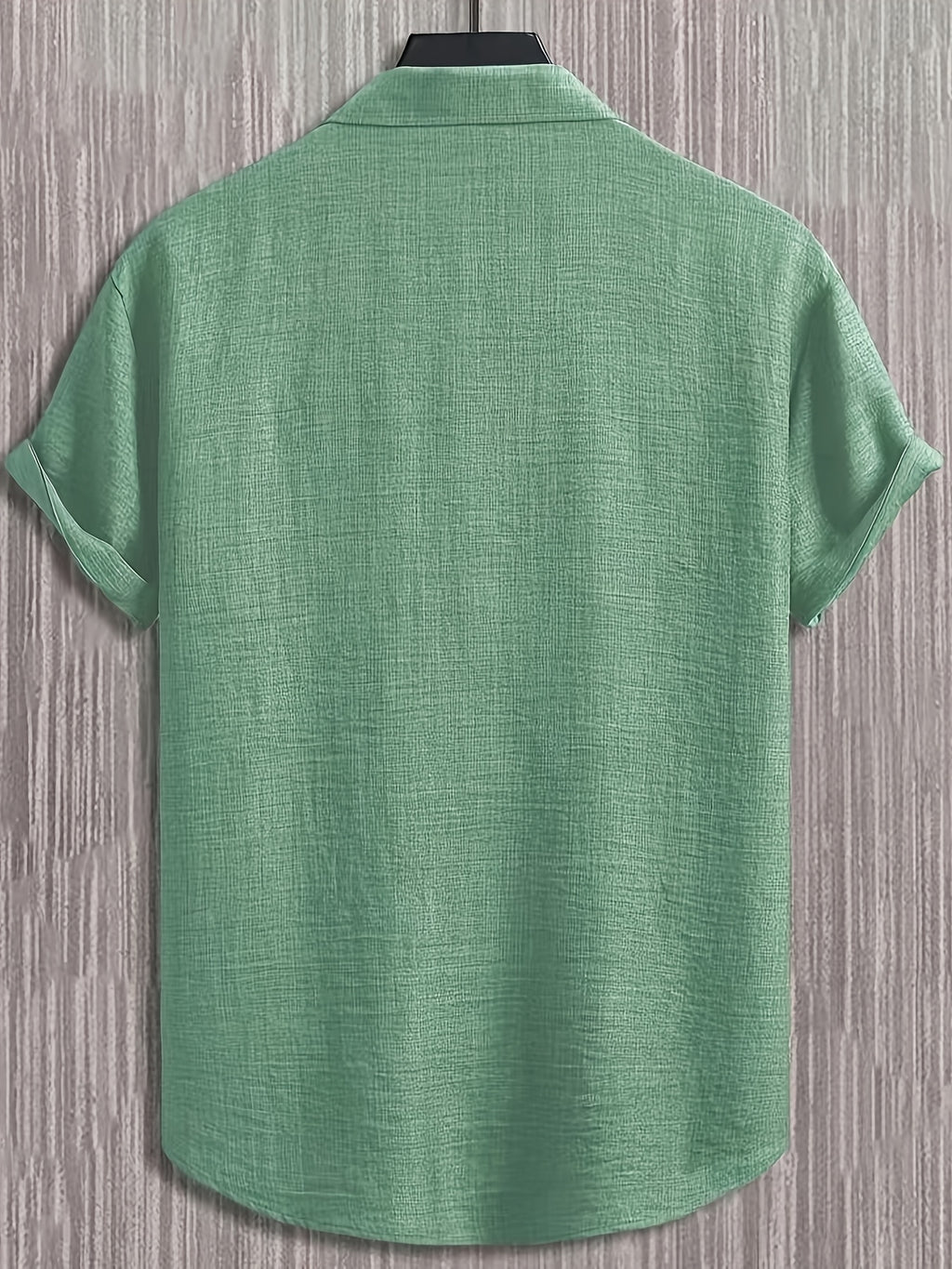 Men's Casual Multi-functional Daily Short-Sleeve Shirt with Single Pocket Embroidery, Summer Men's Shirt - Olive Green