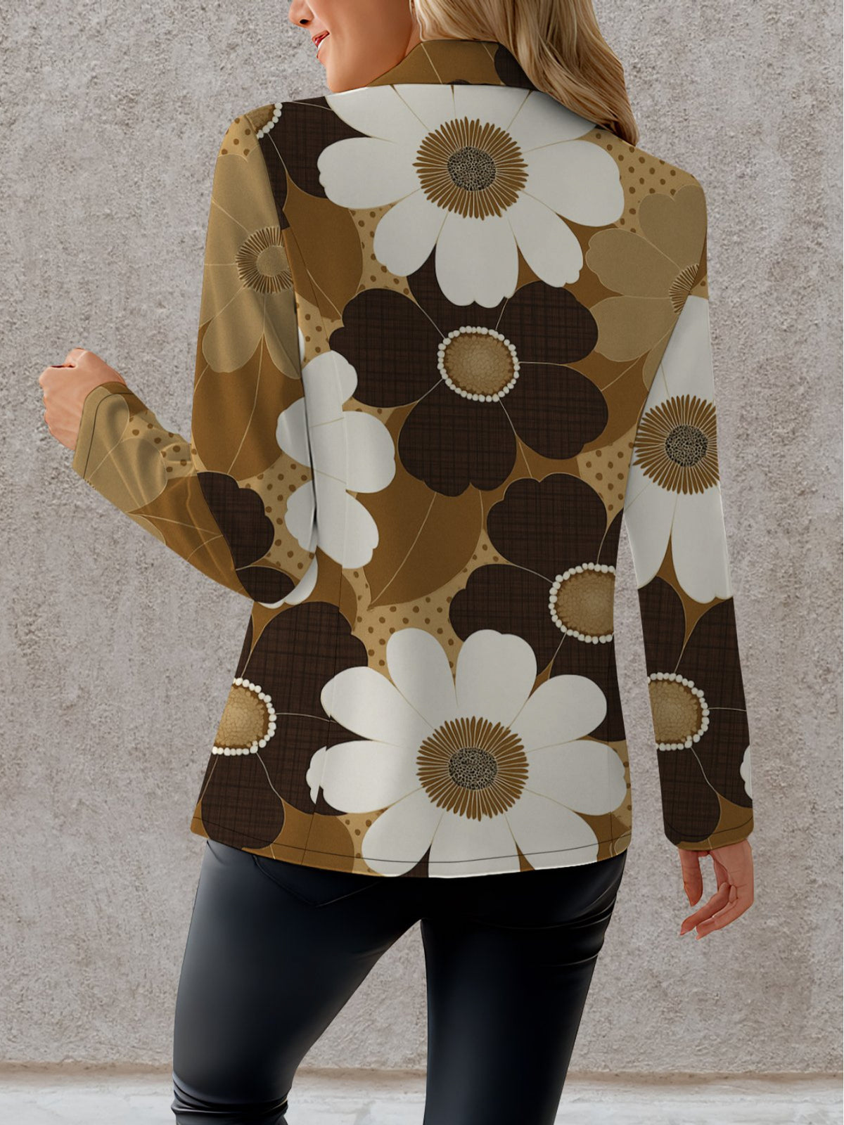 Autumn Women's Fashion, Outdoor Travel,  Clothing, Exquisite Patterns, Women's Tops, Plant Plaid Stripes Geometric Pattern Prints, Exquisite Women's Suit Jackets, - Mixed colors