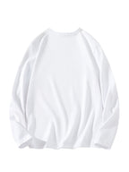 JEEP Men's Pure Long-Sleeve T-Shirt, 210g, Crew Neck, Solid Color, Wear-Resistant, Breathable, for Spring/Autumn Casual and Sports as a Base Layer Top - White