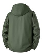 Norway Element Print Jacket Autumn Winter Men'S Outdoor Sports Mountaineering, Hiking Solid Color Jacket Hooded Easy Versatile Youth Fashion Thin Travel Casual Outerwear Men - fern green