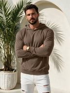 New Men'S Top Fashion Sport Long Sleeve Hooded Sweatshirt, Spring Autumn Casual Comfortable, Soft Trendy Easy Premium All-Match Durable Texture Soft Skin-Friendly - Sepia