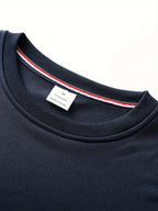 This Pullover Features a Round Neck And a Stylish Airplane Print, Making It a Versatile And Fashionable Choice for Casual Sportswear. It'S a Trendy Long-Sleeve Sweatshirt Suitable for Outdoor Activities, Perfect for Autumn And Winter Men'S Fashion - Navy Color