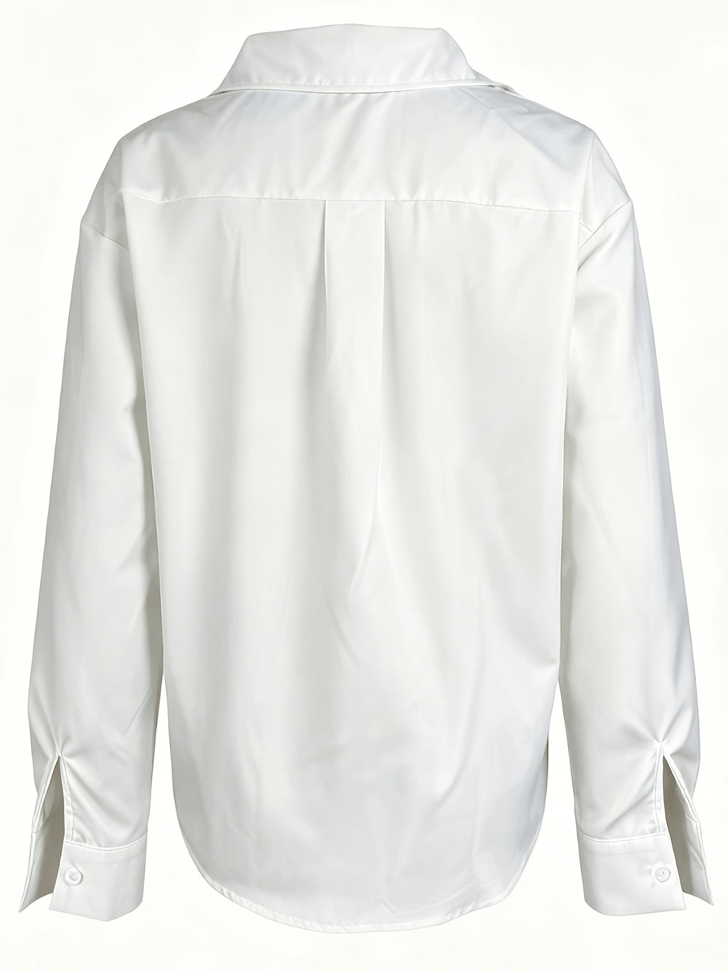 2026 Spring New Large Button Shirt Women'S Loose Silhouette Flattering French Commute Temperament Long Sleeve Shirt Versatile Design Top - White