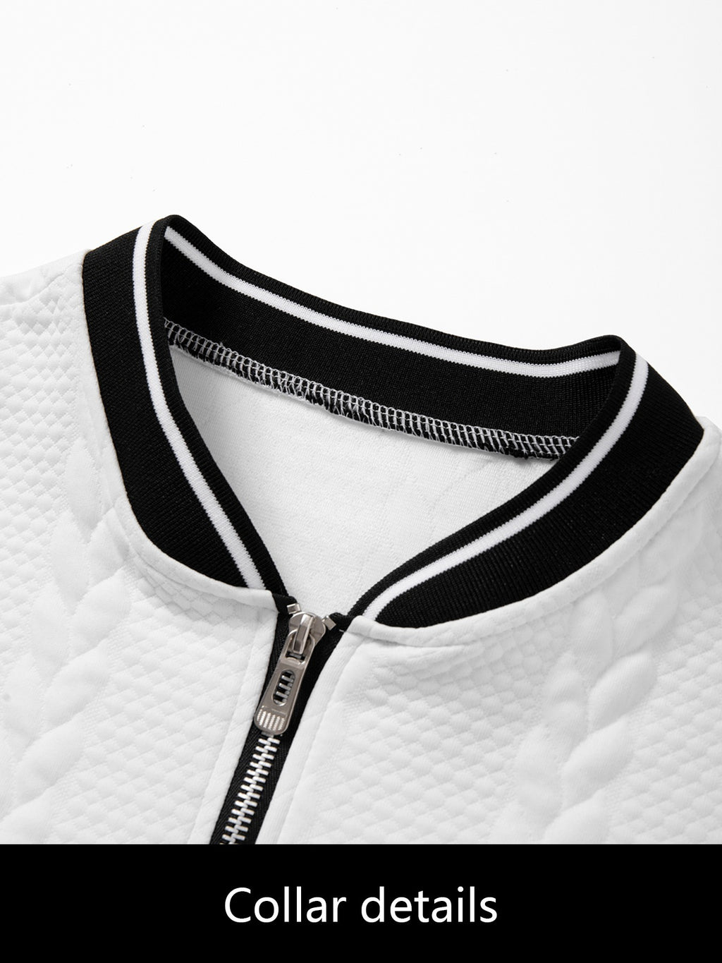 5pcs Men'S 3D Textured Half-Zip Polo Shirt, Black And White Contrast Striped Collar Breathable Casual T-Shirt, Trendy Textured Polo with Contrast Trimmed Collar And Cuffs, Full-Zip Front Design, Hiking Outdoor Sports Camping Daily Casual Wear - Book White + Black + Light Gray + Light Gray + Khaki