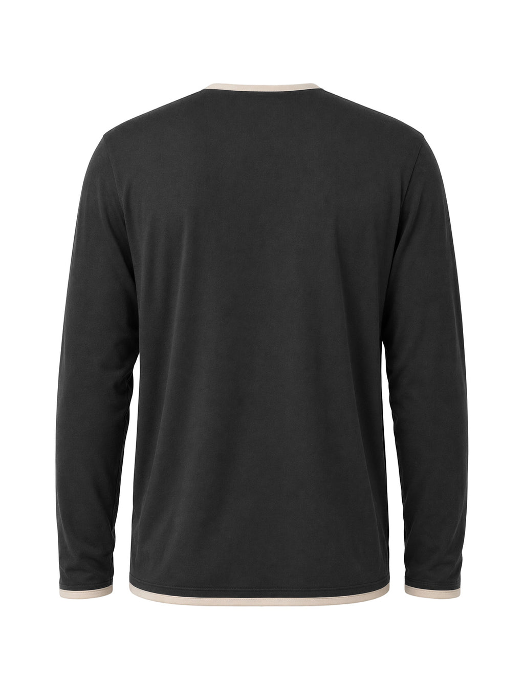 2pcs Men's Long Sleeve Henley Shirt, Versatile T-Shirt for Spring, Summer, and Autumn, Vacation and Streetwear, Half-Button Crew Neck Design, Soft, Comfortable, and Durable Knitted Fabric, Regular Fit, Solid Color, Suitable for Outdoor Leisure - Black+Dark Grey