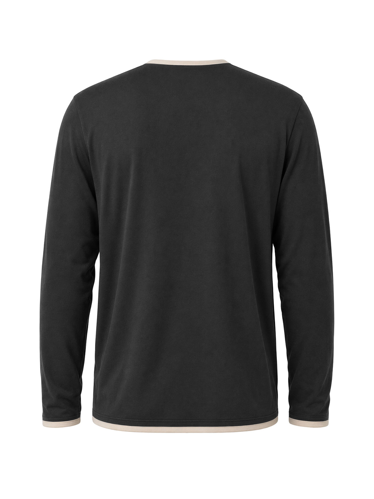 2pcs Men's Long Sleeve Henley Shirt, Versatile T-Shirt for Spring, Summer, and Autumn, Vacation and Streetwear, Half-Button Crew Neck Design, Soft, Comfortable, and Durable Knitted Fabric, Regular Fit, Solid Color, Suitable for Outdoor Leisure - Black+Dark Grey