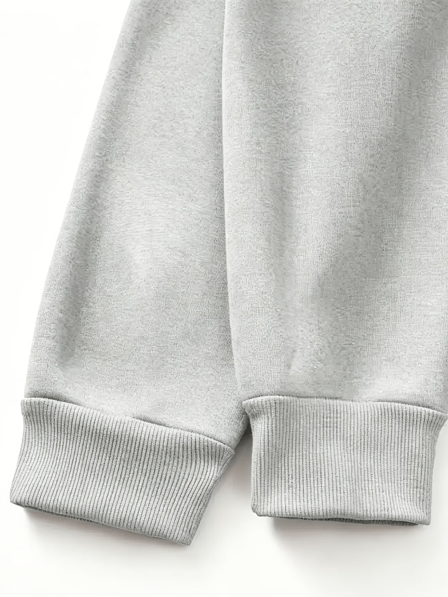 Men's Fashion Trendy Casual Solid Color Hooded Sweatshirt - Light Grey