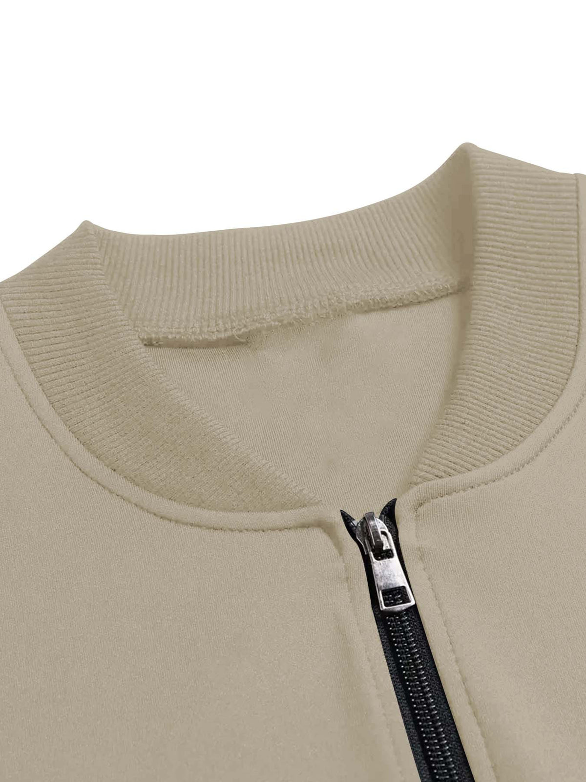 Men'S Trendy Business Style Baseball Collar Jacket, Retro Pinstripe Double Letter Line Print, Drapey Wrinkle-Resistant Coat, Autumn/Winter Commute And Outing Wear - Khaki