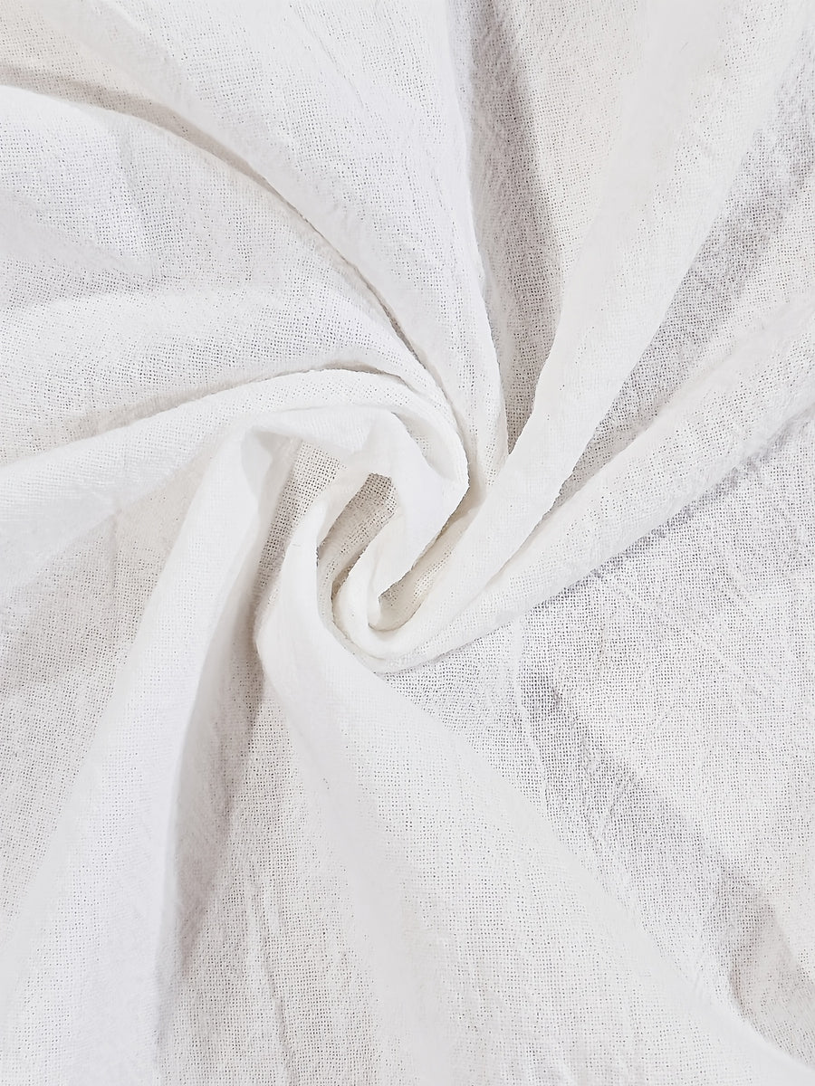 A Single Men's Versatile Long-sleeved Shirt, Featuring a Button-up Cardigan for Comfort and a Timeless Look, with Classic Pure Colors and Multiple Color Options, Suitable for Daily Commuting, Shopping, and Outdoor Activities. (Includes Only 1 Top) - White
