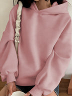 A Trendy Hooded Sweatshirt Featuring a Stylish and Versatile Spiderweb Print, Suitable for Autumn and Winter, Women's Clothing - Pink Color