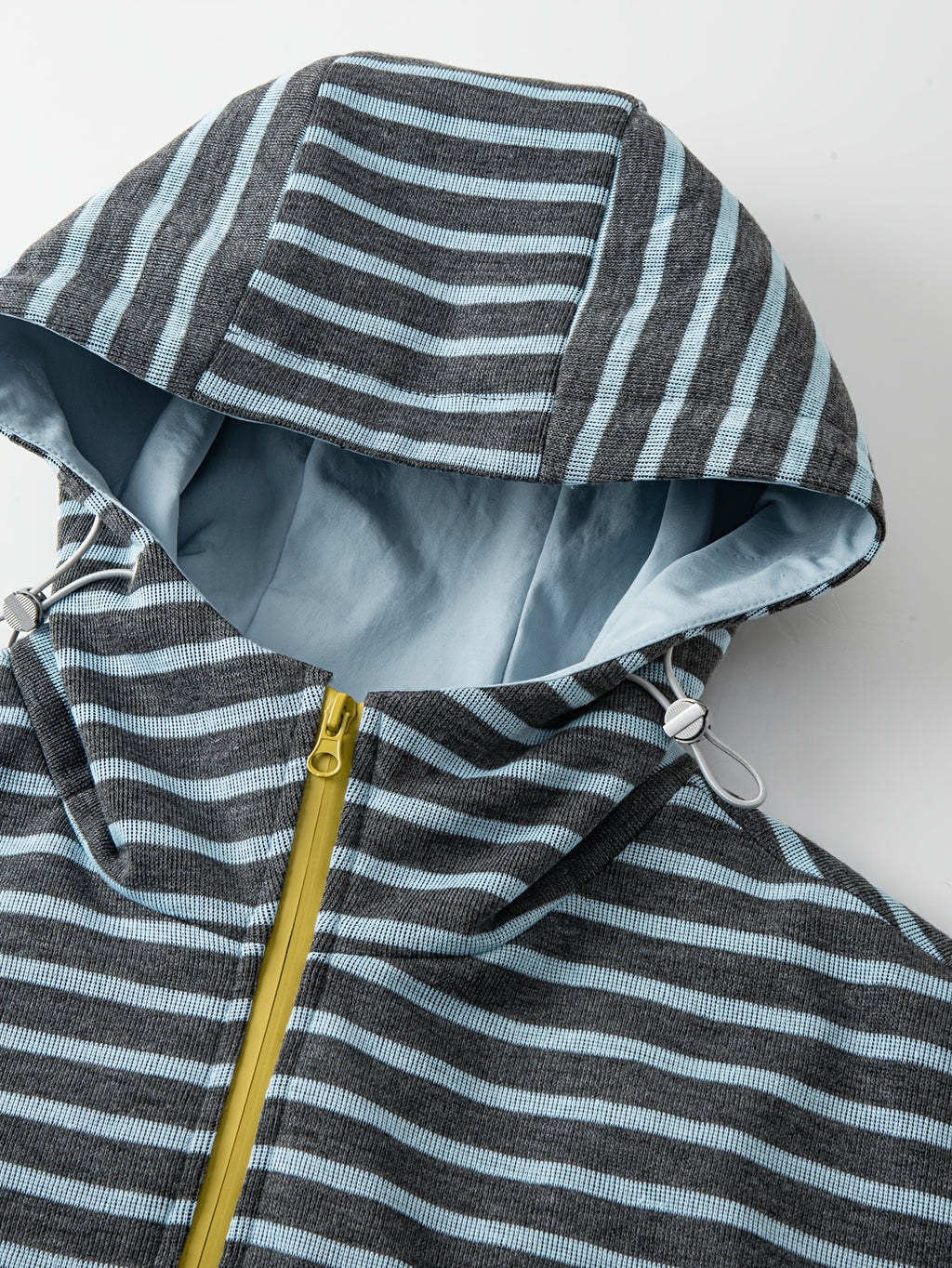 New 2026 Retro Premium Men'S Striped Jacket Texture Preppy Casual Hooded Coat Top - Vintage Blue